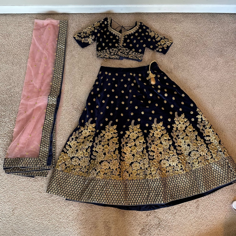 Navy blue lehenga